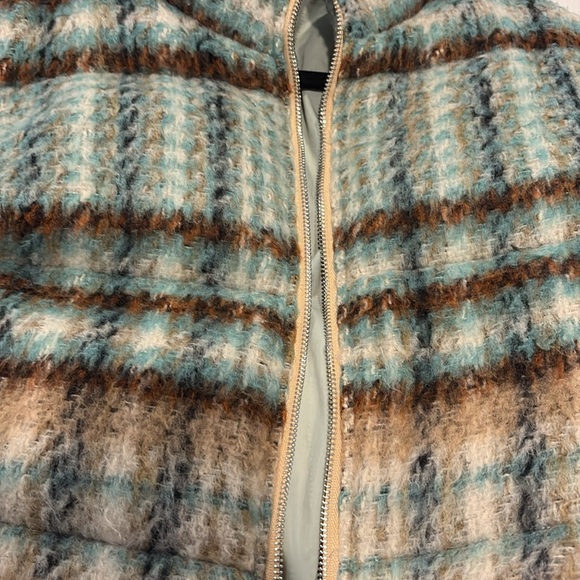 ANTHROPOLOGIE SIZE SMALL BRUSHED PLAID PUFFER JACKET - Picture 5 of 6